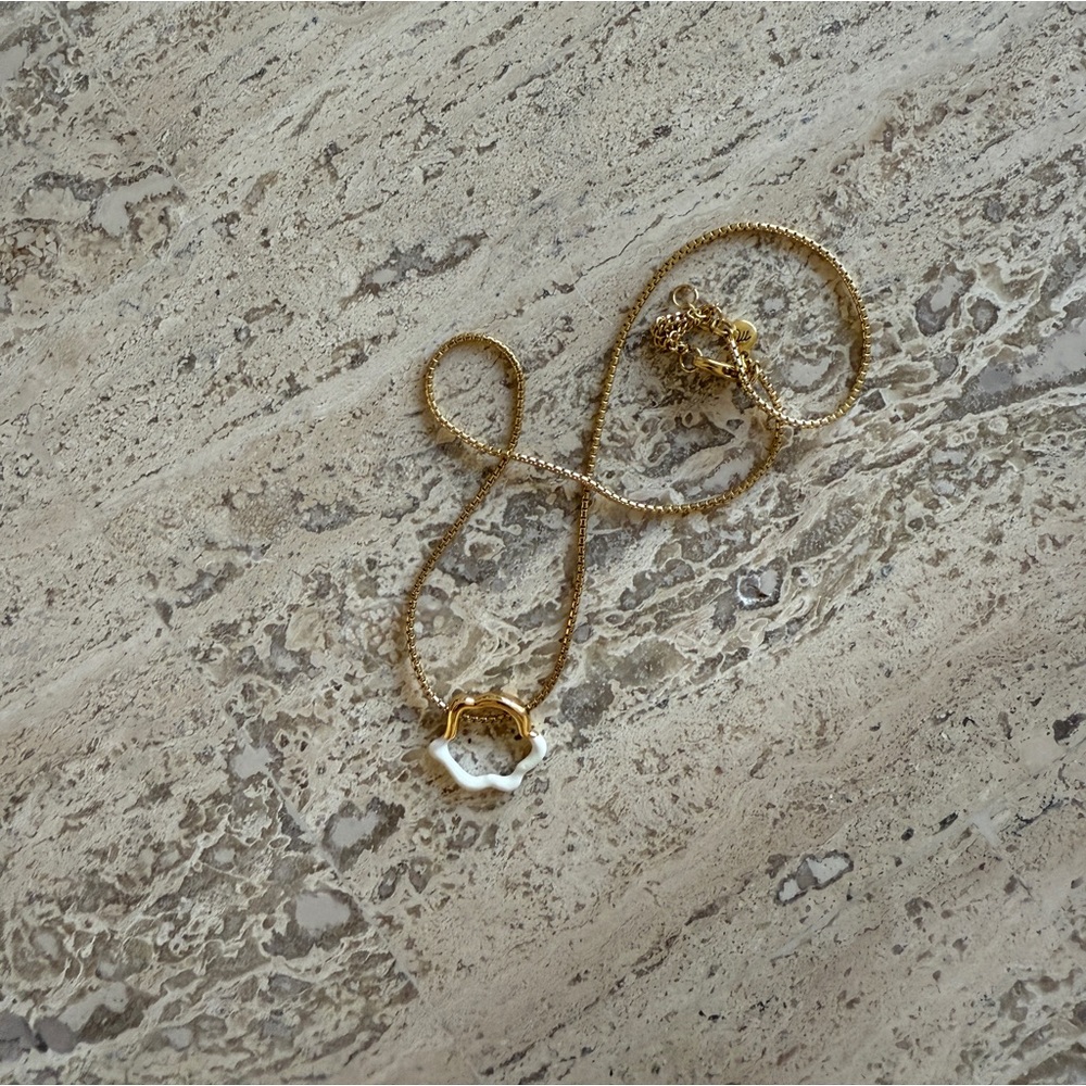 Madewell Gold + White Cloud Necklace